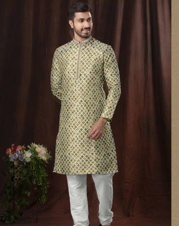 Chinkakari  Prints Men's Kurta Set_1