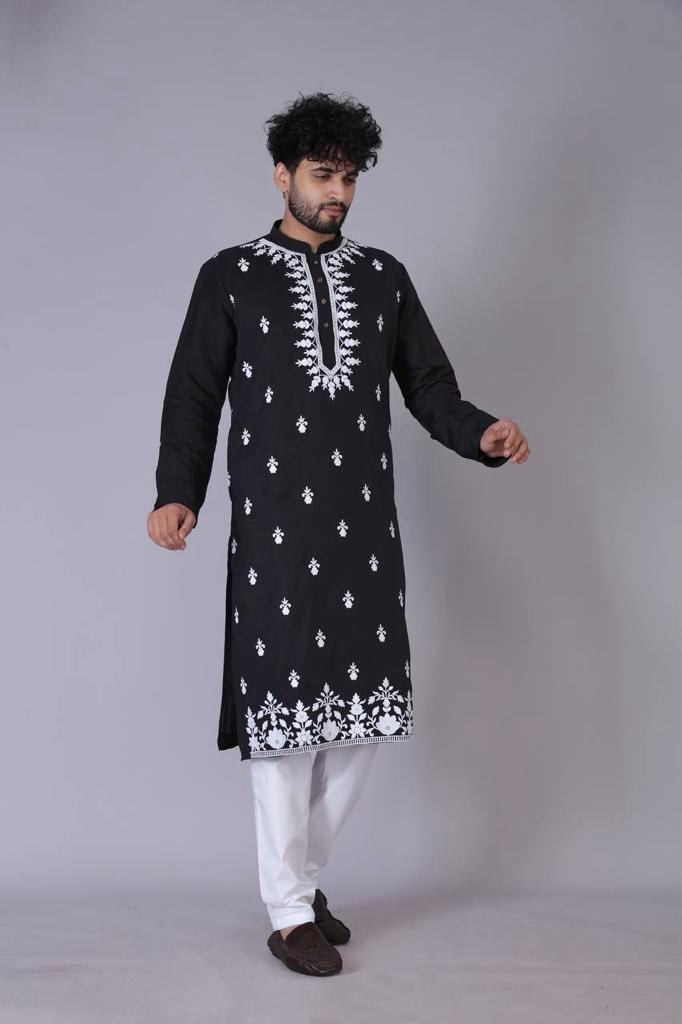 Handcrafted Embroidery Mens Kurta-Set