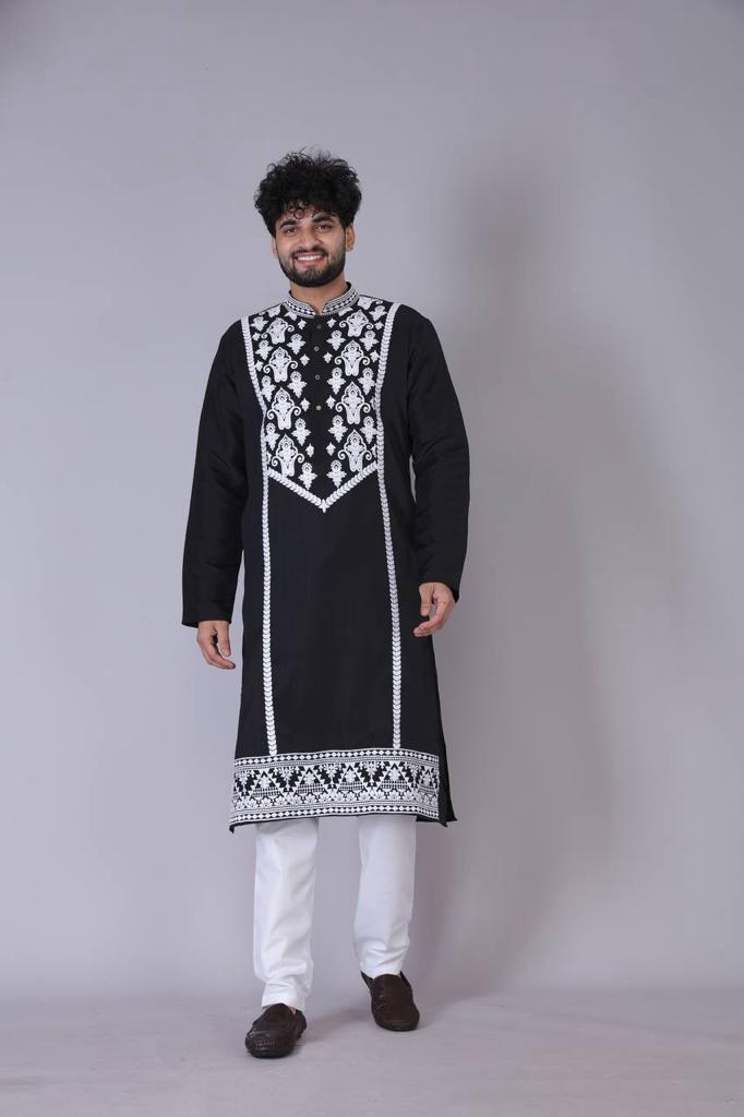 Handcrafted Embroidery Mens Kurta-Set