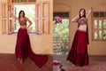 Maroon Embroidered Lehenga Choli - Rent