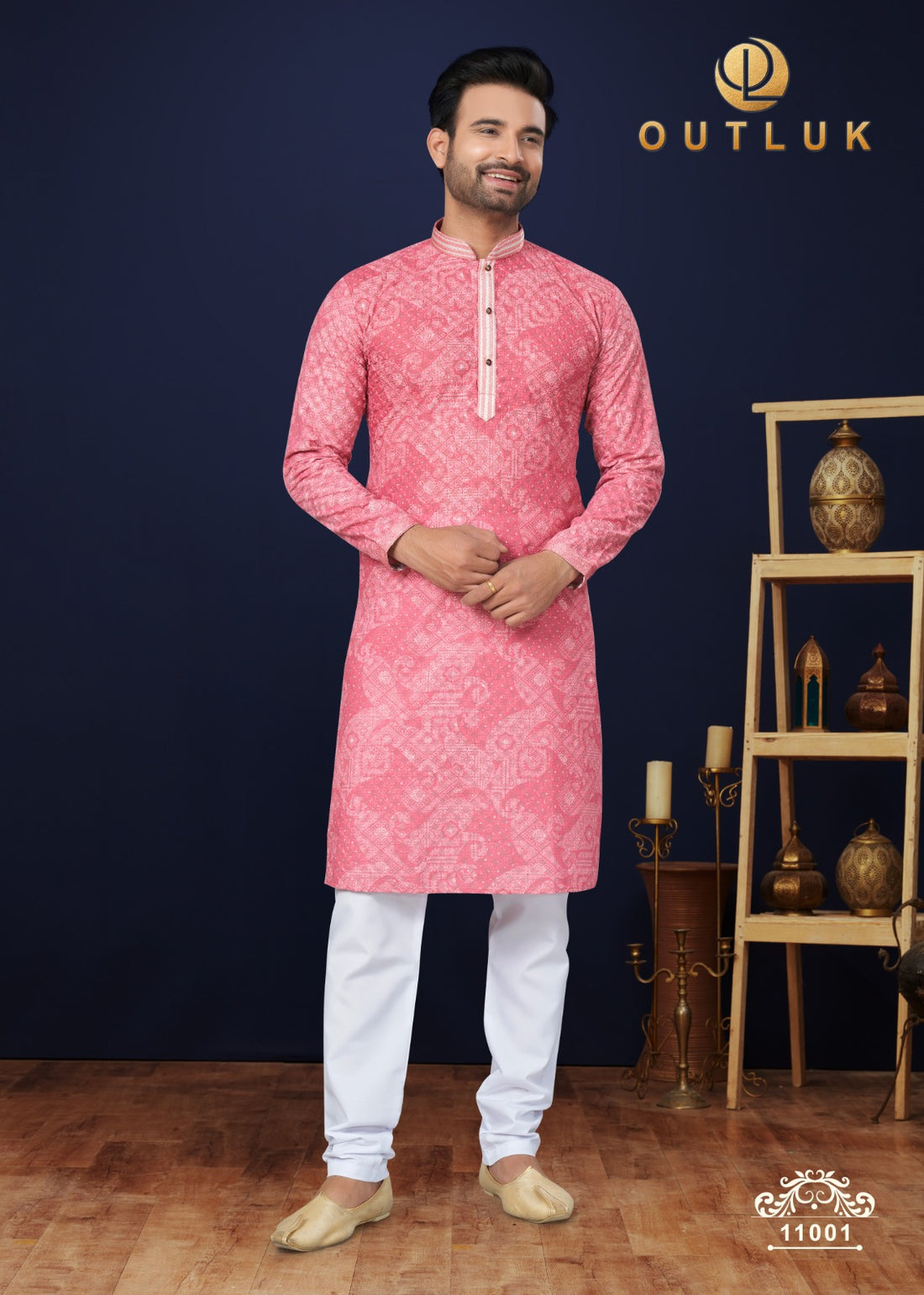 Pink Rose Fusion Kurta Set