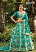 Sage Green Banarasi Silk Lehenga