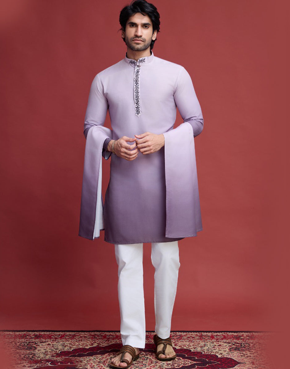 Twilight Elegance Dual Coloured Kurta with Dupatta