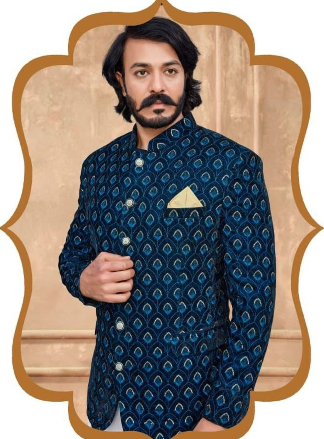 Mirror Velvet Jodhpuri Suit For Men