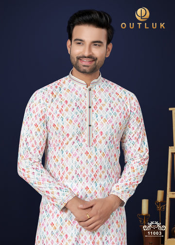 Multi colour white Kurta