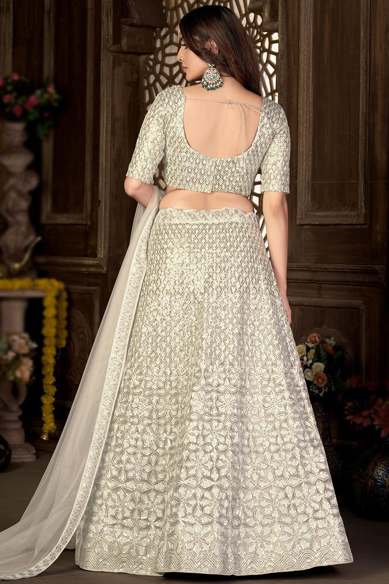 white brial lehenga