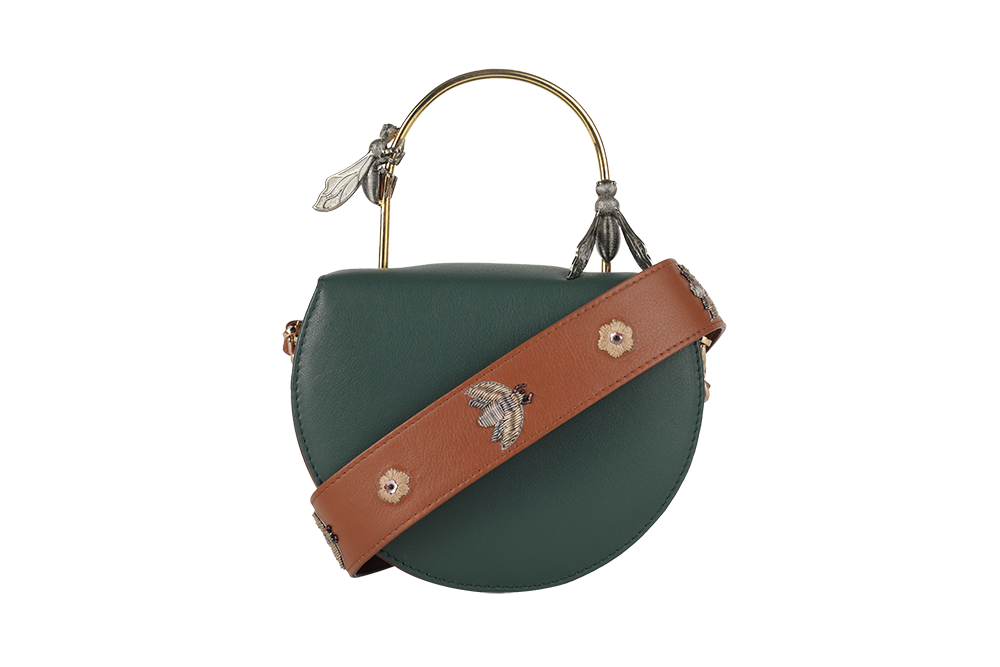 Emerald Drone / Tan Sting Strap-Clutch-Glamourental