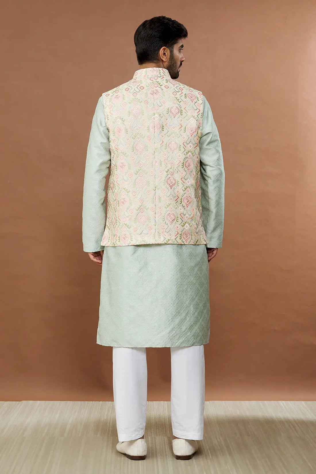 Aham Vayam's Nehru Jacket with Gulistan kurta set - Rent