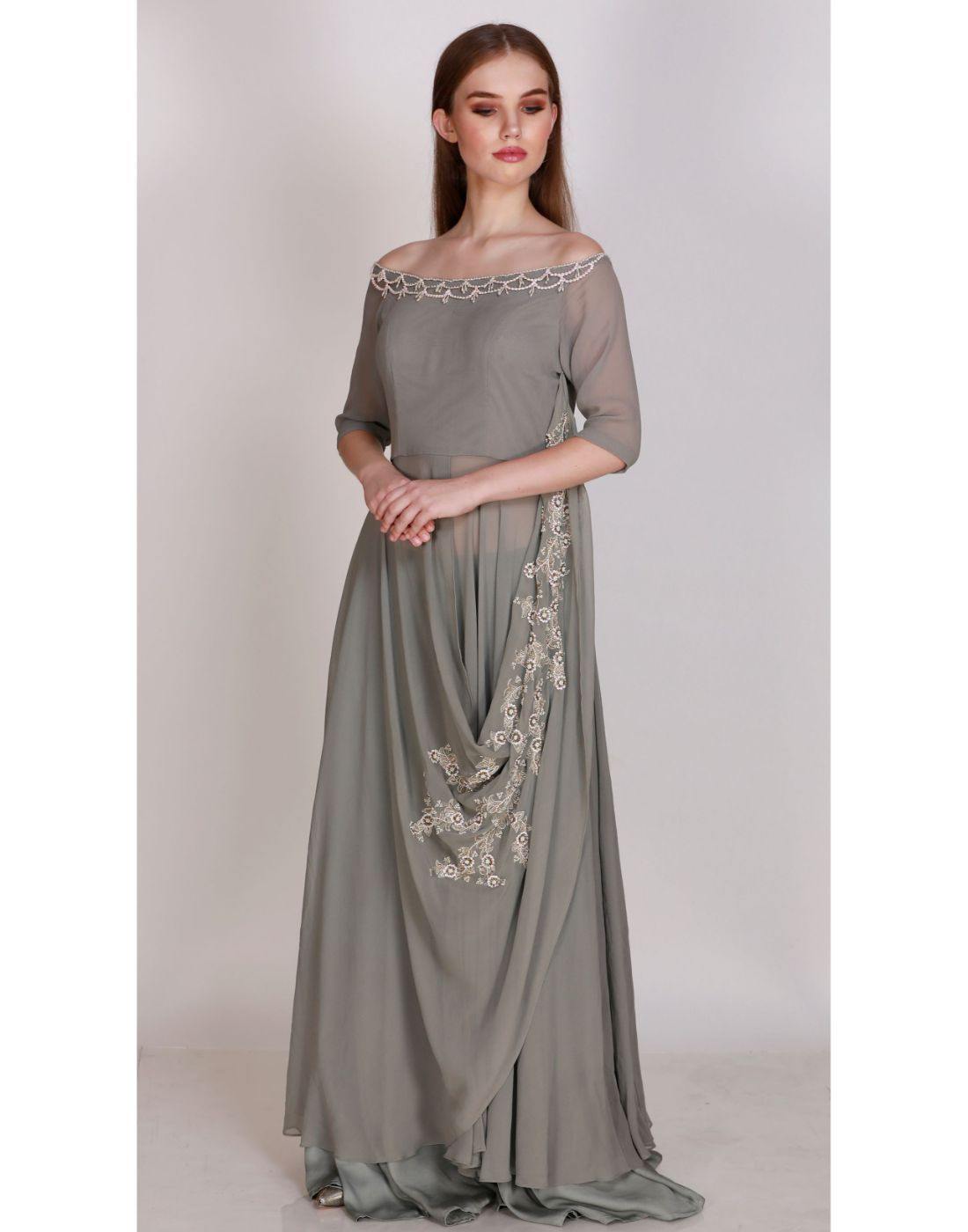 Rent Draped Kurti With Palazzo Pant-Women-Glamourental