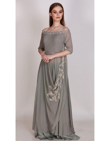 Rent Draped Kurti With Palazzo Pant-Women-Glamourental