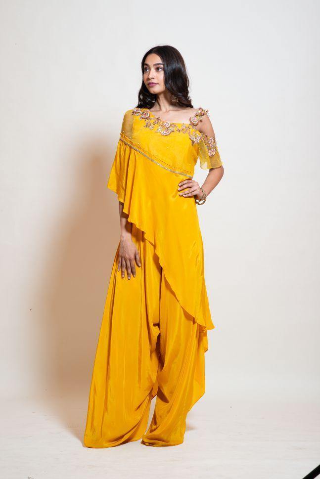 Canary Yellow Cowl Jumpsuit  - Rent - Glamourental