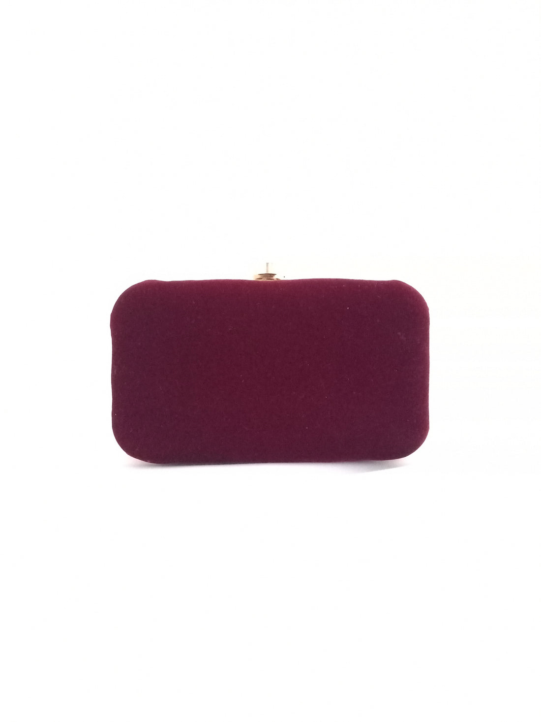 Maroon Dabka Leaf Hand-embroidered Clutch - Rent