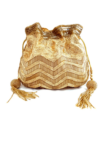 Midas Zardosi Hand-embroidered Clutch Pouch - Rent