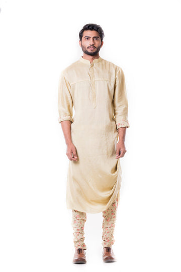 Light Green Kurta Set-Men-Glamourental