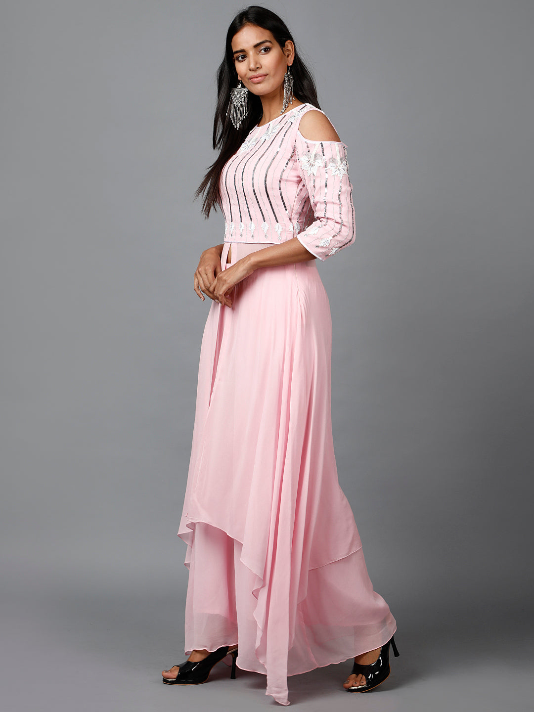 Miracolos By Ruchi's Classy  Embroidered Kurta and Pallazo - Rent