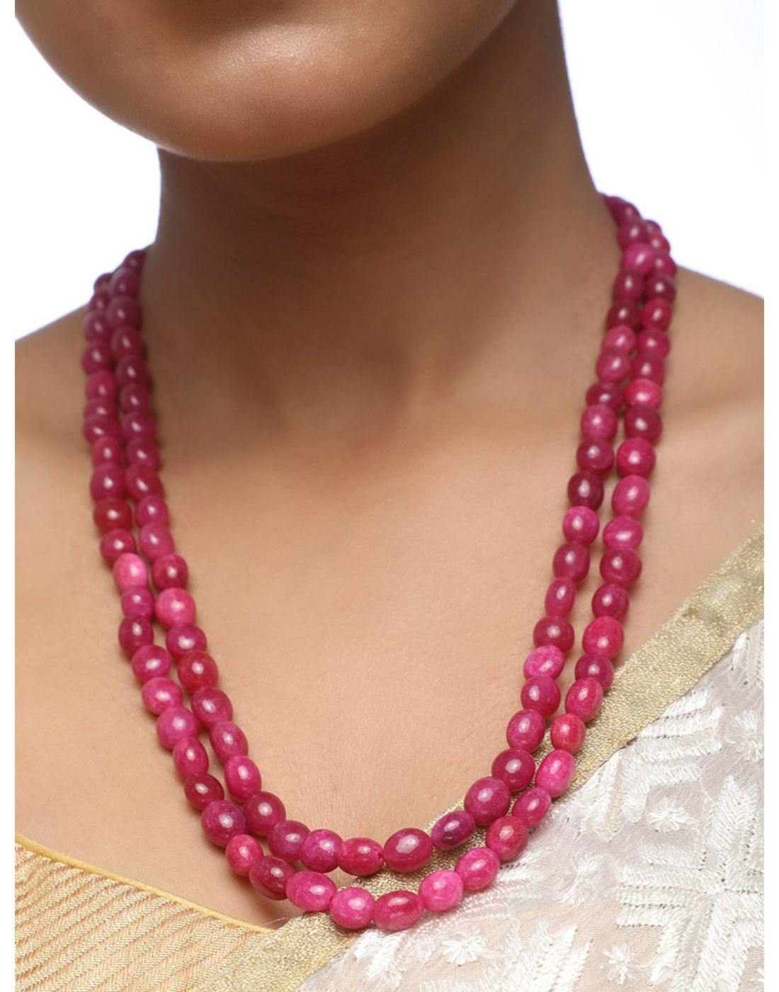 Maroon Neckpiece With Studs-Accessories-Glamourental