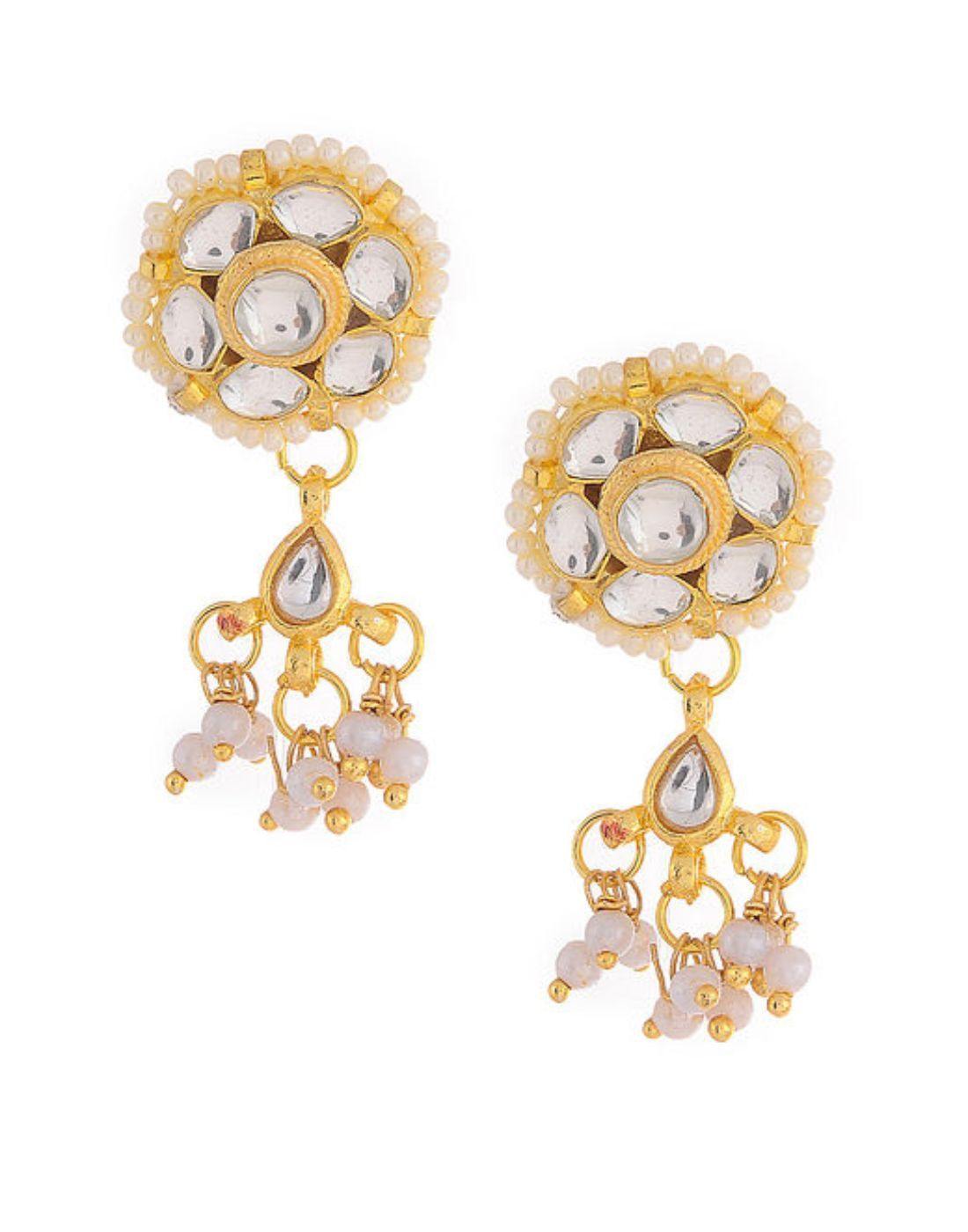 Kundan Drop Studs-Accessories-Glamourental