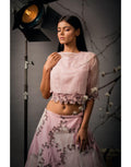 Rent Honeycome Skirt And Crop Top Baby Pink Color-Women-Glamourental