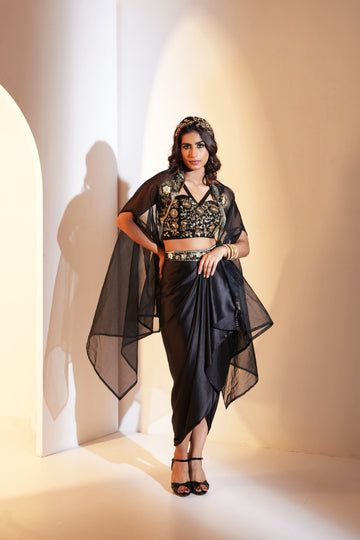 Rashika Sharma's Black and gold unique outfit - Rent