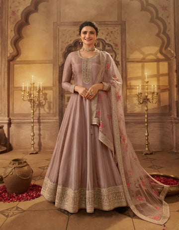 Elegant bordered Embroidered Anarkali Set - Rent